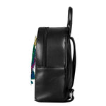 Psychedelic Skull Print Leather Backpack