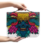 Psychedelic Skull Print Leather Bible Cover