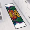 Psychedelic Skull Print Long Kitchen Mat