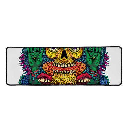 Psychedelic Skull Print Long Kitchen Mat