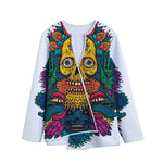 Psychedelic Skull Print Long Sleeve Short Coat