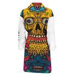 Psychedelic Skull Print Men's Bathrobe