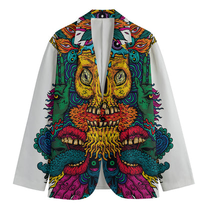 Psychedelic Skull Print Men's Blazer