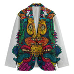 Psychedelic Skull Print Men's Blazer