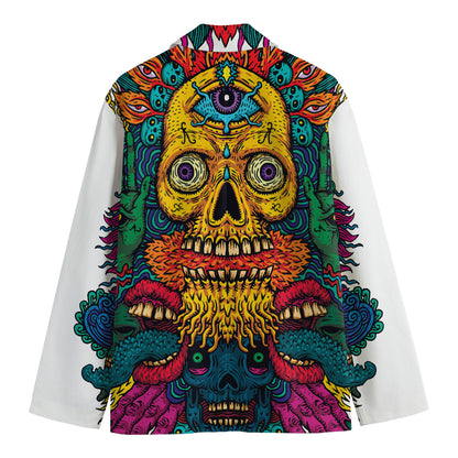 Psychedelic Skull Print Men's Blazer