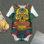 Psychedelic Skull Print Men's Bodysuit