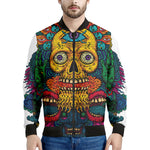 Psychedelic Skull Print Men's Bomber Jacket
