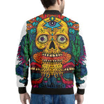 Psychedelic Skull Print Men's Bomber Jacket