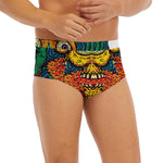 Psychedelic Skull Print Men's Briefs