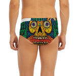 Psychedelic Skull Print Men's Briefs