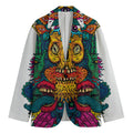 Psychedelic Skull Print Men's Cotton Blazer