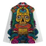 Psychedelic Skull Print Men's Cotton Blazer