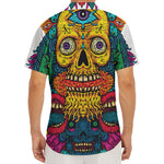 Psychedelic Skull Print Men's Deep V-Neck Shirt