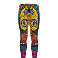 Psychedelic Skull Print Men's Leggings