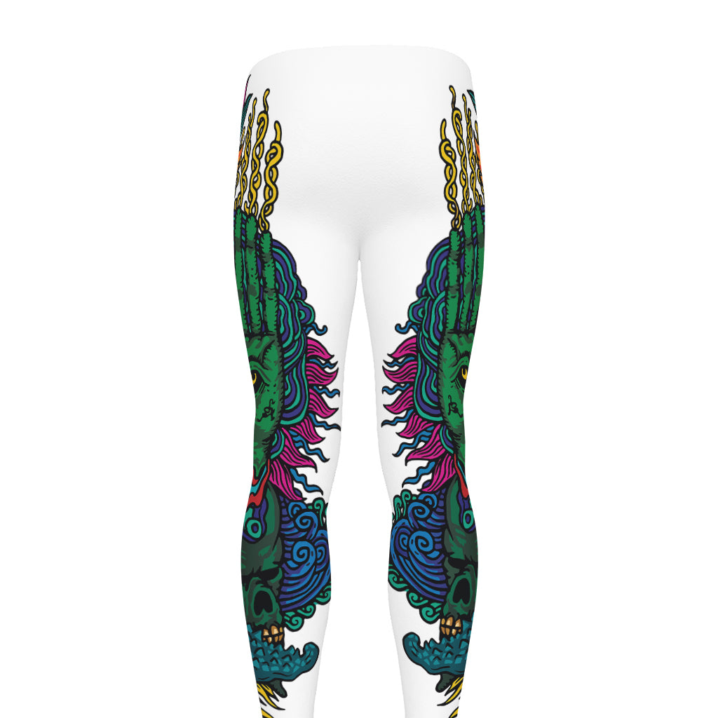 Psychedelic Skull Print Men's leggings
