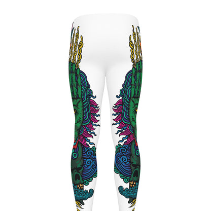 Psychedelic Skull Print Men's leggings