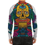 Psychedelic Skull Print Men's Long Sleeve Rash Guard