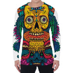 Psychedelic Skull Print Men's Long Sleeve T-Shirt