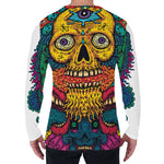 Psychedelic Skull Print Men's Long Sleeve T-Shirt