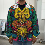 Psychedelic Skull Print Men's Shirt Jacket