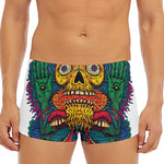 Psychedelic Skull Print Men's Short Boxer Briefs