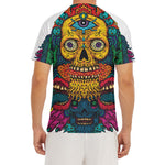 Psychedelic Skull Print Men's Short Sleeve Rash Guard