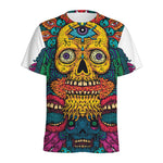 Psychedelic Skull Print Men's Sports T-Shirt