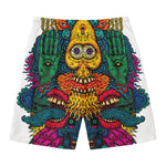 Psychedelic Skull Print Men's Swim Trunks