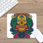 Psychedelic Skull Print Mouse Pad