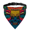 Psychedelic Skull Print Over The Collar Dog Bandana