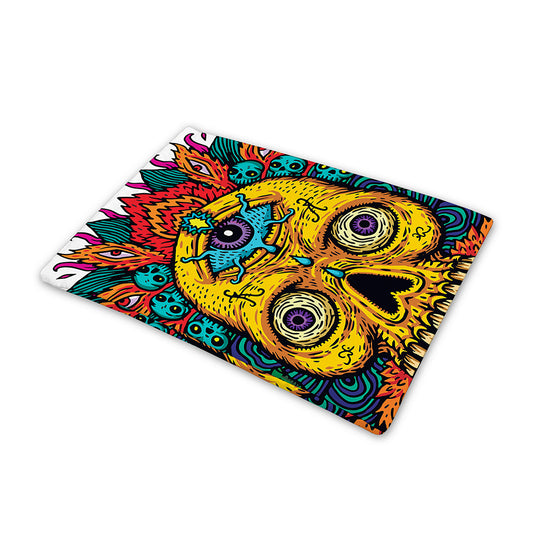 Psychedelic Skull Print Pet Cooling Mat Cover