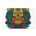 Psychedelic Skull Print Polyester Doormat