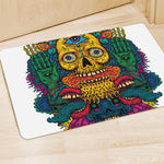Psychedelic Skull Print Polyester Doormat