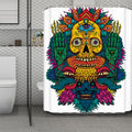 Psychedelic Skull Print Polyester Shower Curtain