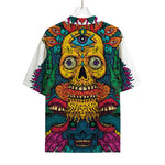 Psychedelic Skull Print Rayon Hawaiian Shirt