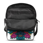Psychedelic Skull Print Rectangular Crossbody Bag