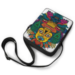 Psychedelic Skull Print Rectangular Crossbody Bag