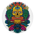 Psychedelic Skull Print Round Blanket
