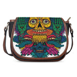 Psychedelic Skull Print Saddle Bag