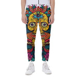 Psychedelic Skull Print Scuba Joggers