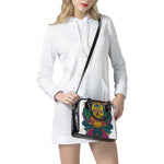 Psychedelic Skull Print Shoulder Handbag
