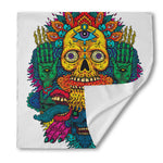 Psychedelic Skull Print Silk Bandana
