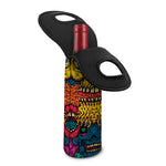 Psychedelic Skull Print Single Neoprene Wine Tote