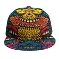Psychedelic Skull Print Snapback Cap