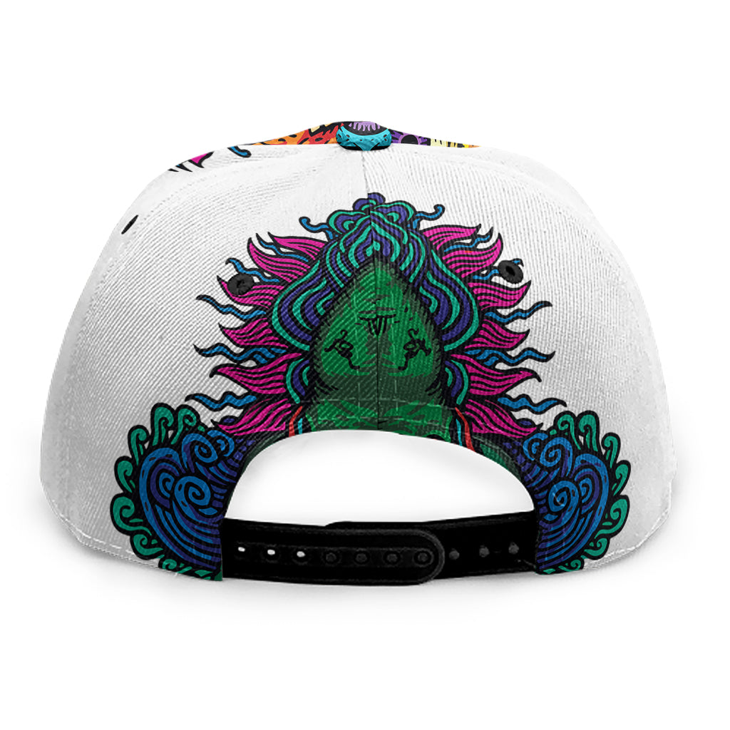 Psychedelic Skull Print Snapback Cap