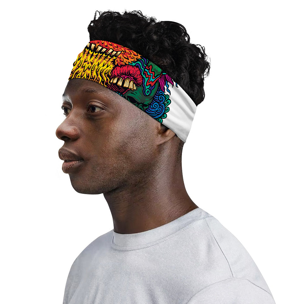 Psychedelic Skull Print Sports Headband