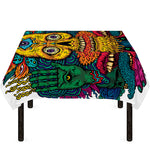 Psychedelic Skull Print Tablecloth