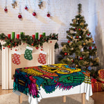 Psychedelic Skull Print Tablecloth