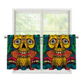 Psychedelic Skull Print Tier Curtains