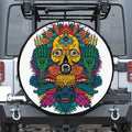 Psychedelic Skull Print Tire Cover With Camera Hole